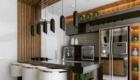 Vách ngăn kết hợp tủ rượu quầy bar