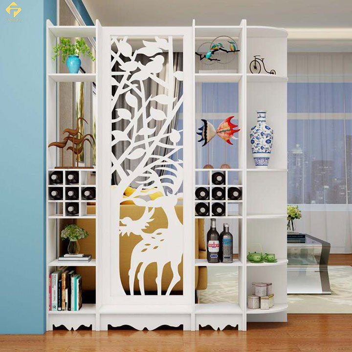 Đặt hàng vách ngăn phòng khách kết hợp tủ rượu