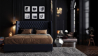 phối màu nội thất phòng ngủ màu đen