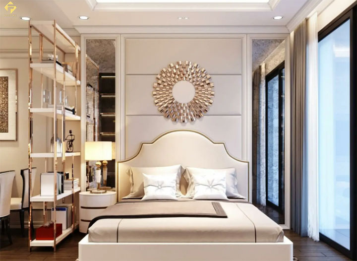 phối màu nội thất phòng ngủ màu trắng