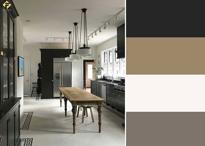 phối màu đen và trắng