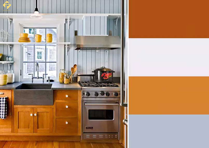 phối màu nội thất Xanh và Vàng