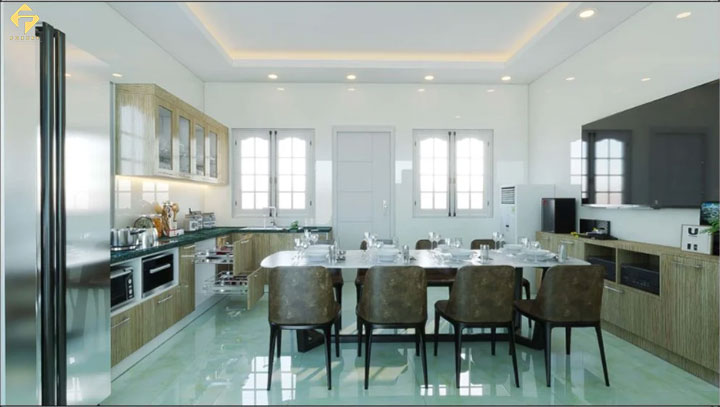 phối màu không gian bếp