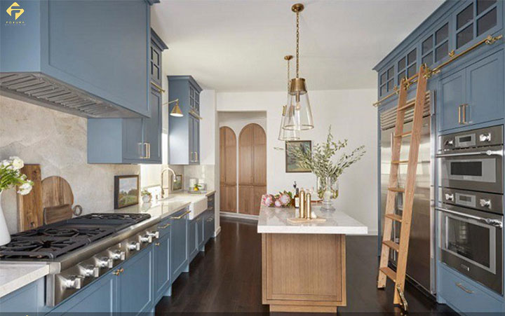 tủ bếp gỗ công nghiệp phủ sơn