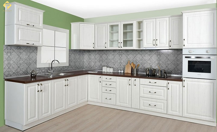 tủ bếp gỗ công nghiệp phủ sơn