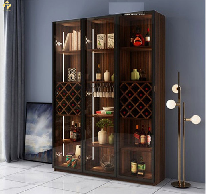 Vách ngăn gỗ công nghiệp kết hợp cửa kính