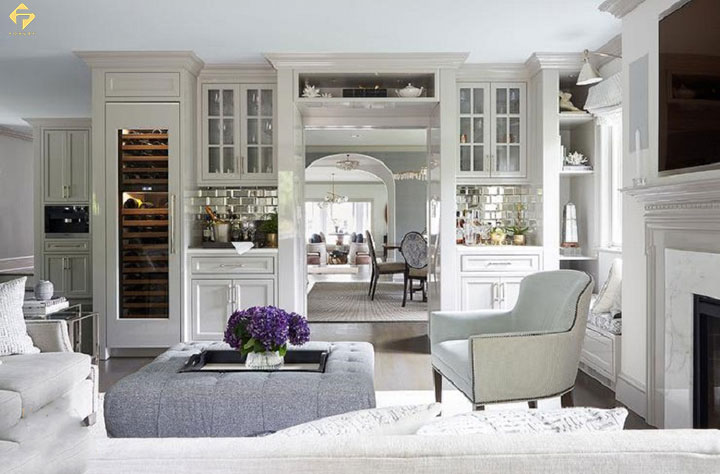 Vách ngăn gỗ công nghiệp tân cổ điển