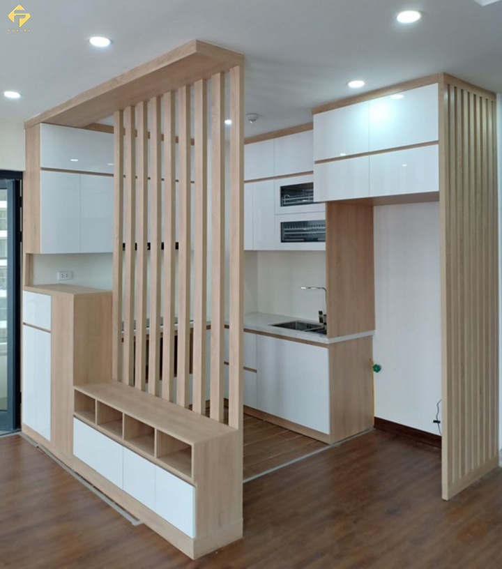 vách ngăn gỗ công nghiệp