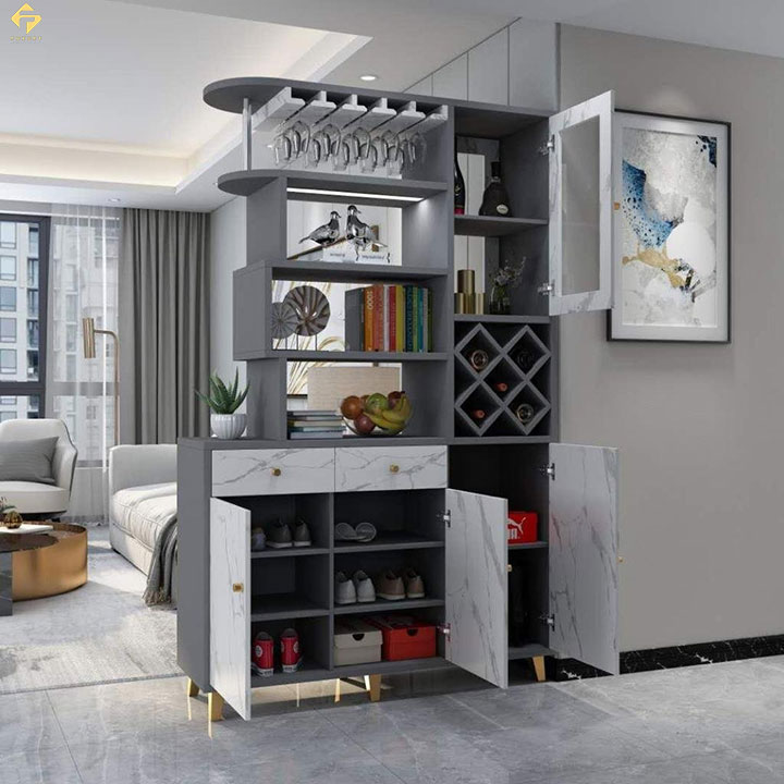 Vách ngăn gỗ công nghiệp tân cổ điển