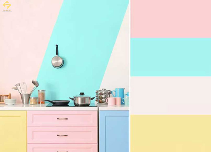 xanh vàng và hồng