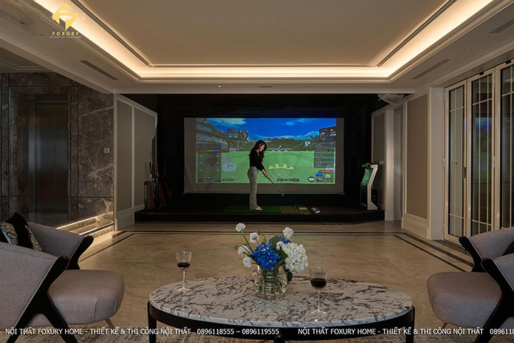 phòng khách biệt thự tân cổ điển