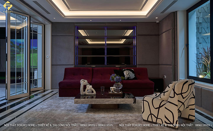 phòng khách biệt thự tân cổ điển