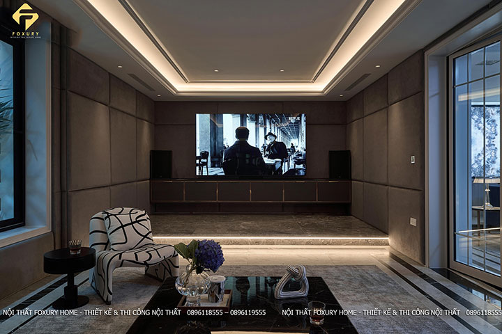 phòng khách biệt thự tân cổ điển