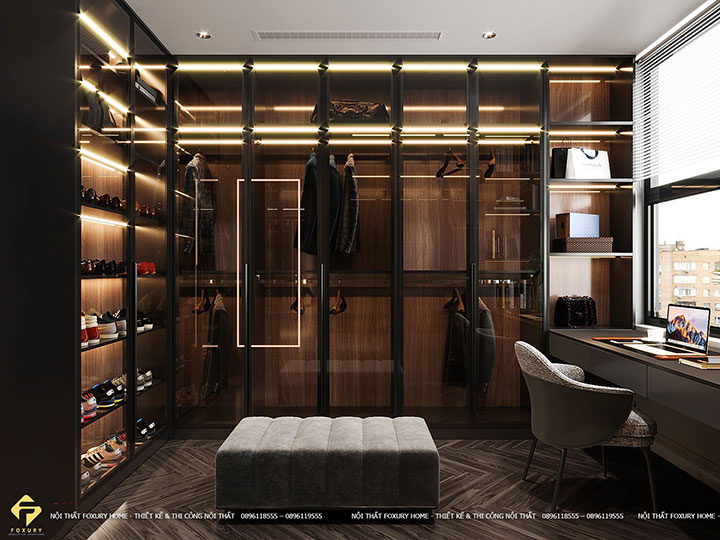 thi công nội thất phòng ngủ căn hộ anh Giang