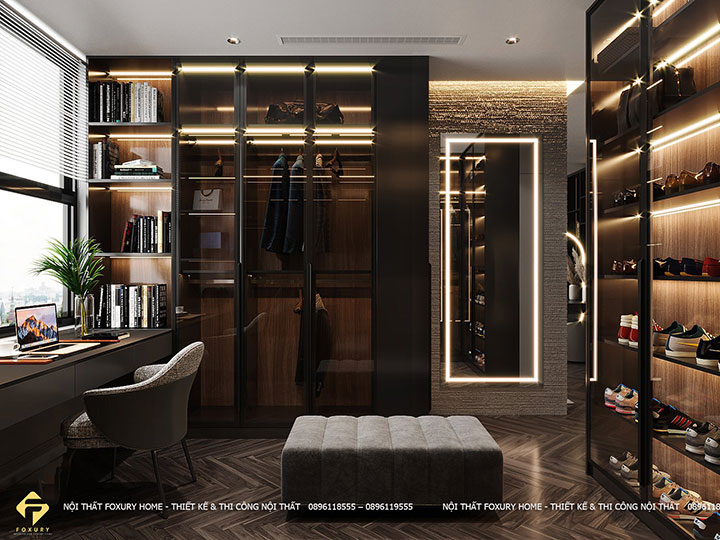 thi công nội thất phòng ngủ căn hộ anh Giang