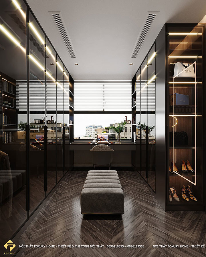 thi công nội thất phòng ngủ căn hộ anh Giang