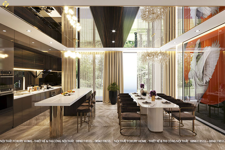 phòng ăn nội thất phong cách modern luxury