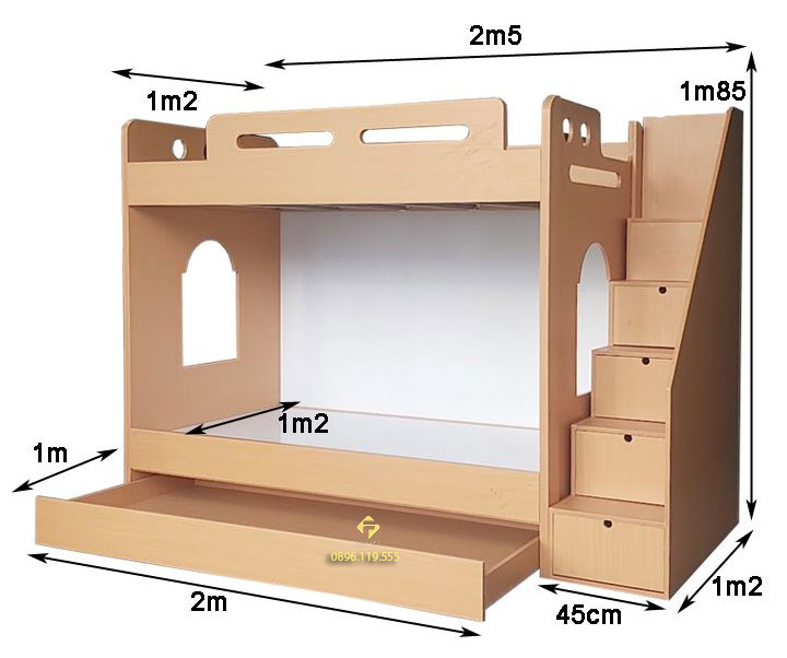 kích thước giường tầng