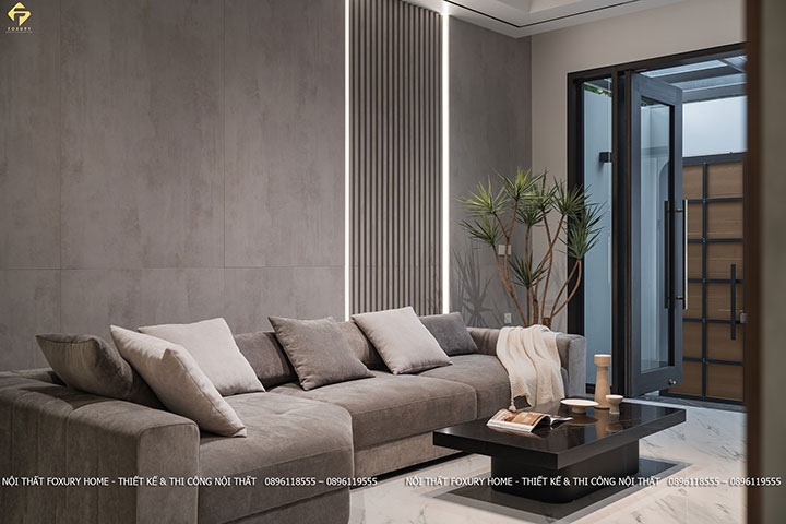 phòng khách nhà phố 3 tầng