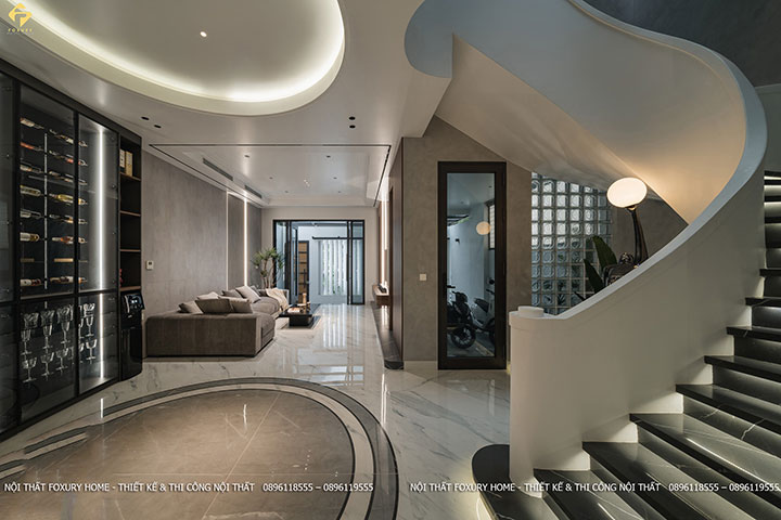 phòng khách nhà phố 3 tầng