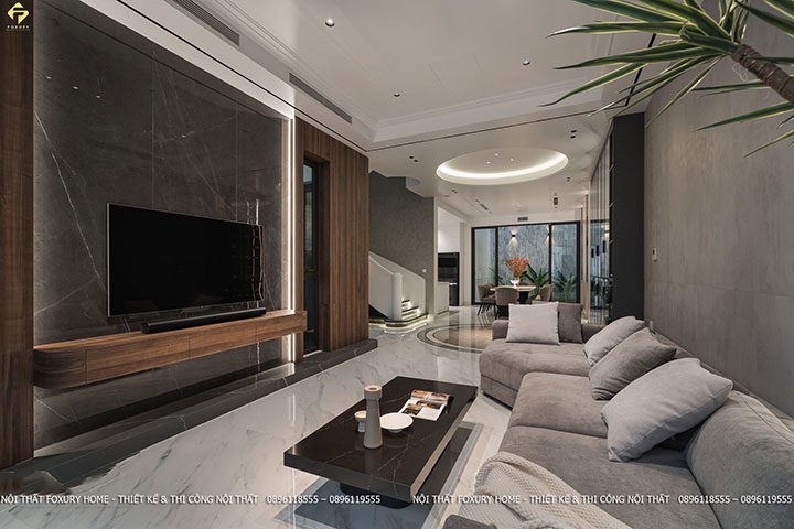 phòng khách nhà phố 3 tầng