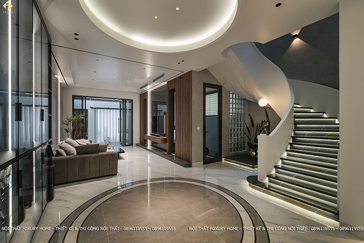 phòng khách nhà phố 3 tầng