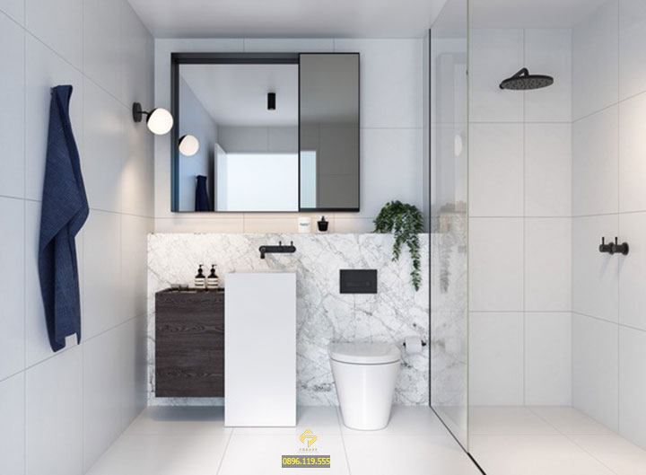 thiết kế nội thất phòng tắm với các thiết bị hiện đại