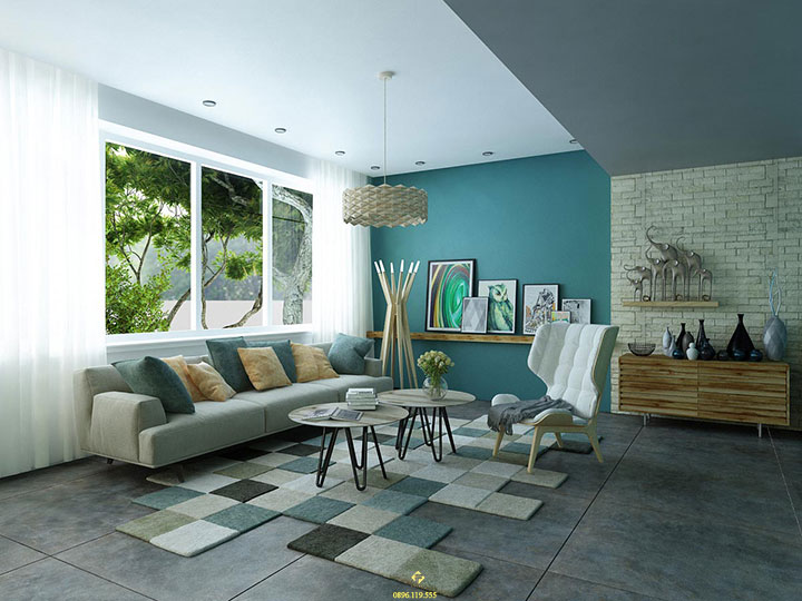 nội thất phòng khách mệnh thủy