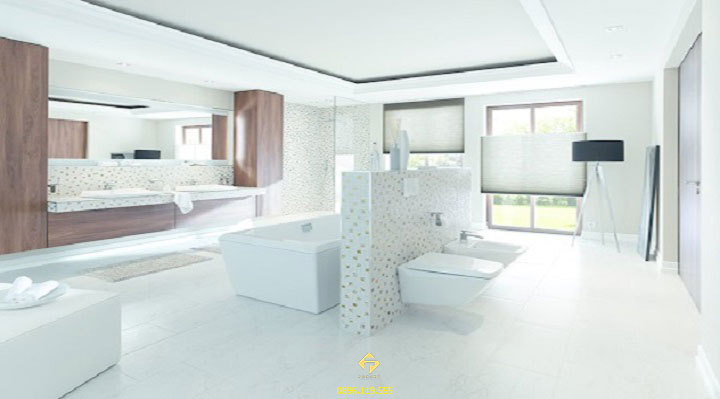 thiết kế nội thất phòng tắm với các thiết bị hiện đại