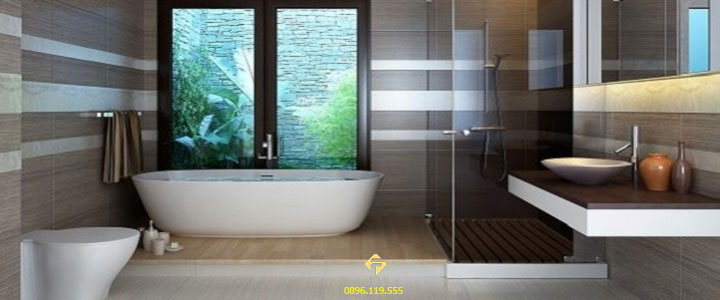 thiết kế nội thất phòng tắm với các thiết bị hiện đại