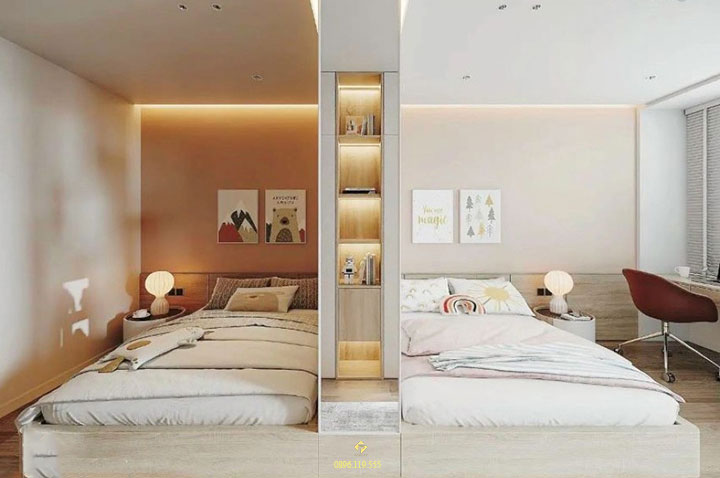 chia đôi phòng ngủ