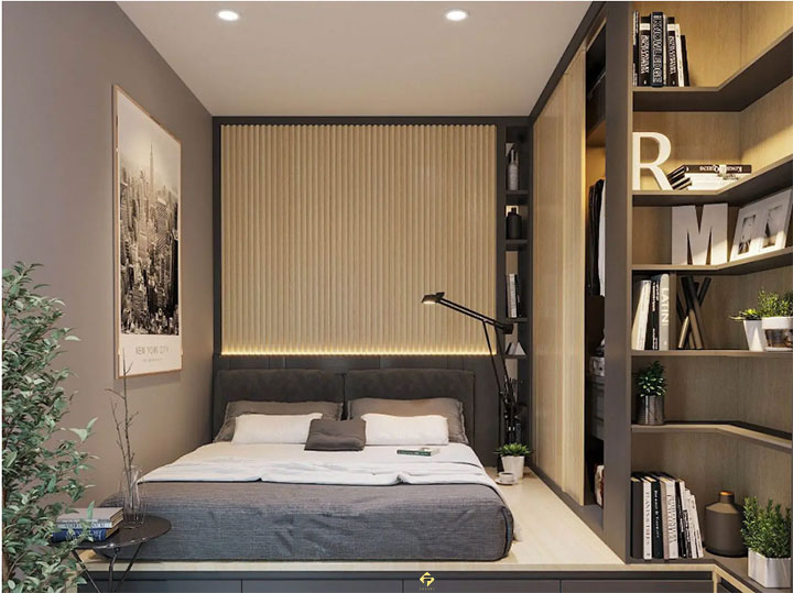 decor phòng ngủ màu trầm