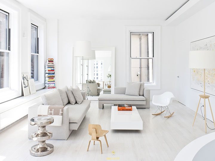 nội thất phòng khách mệnh kim