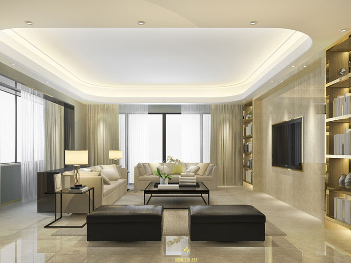 nội thất phòng khách mệnh kim