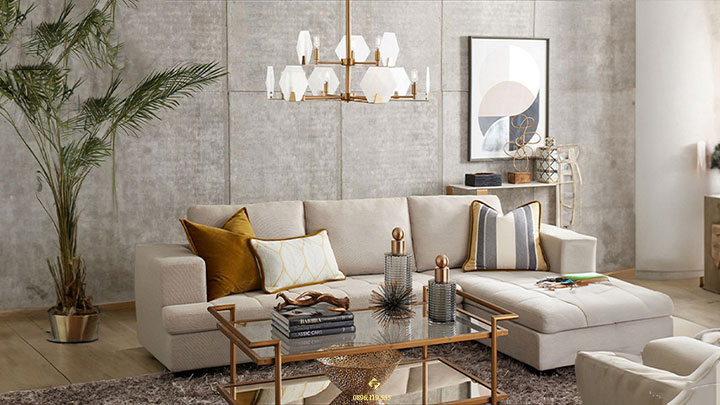 nội thất phòng khách mệnh kim