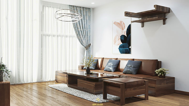 nội thất phòng khách mệnh kim