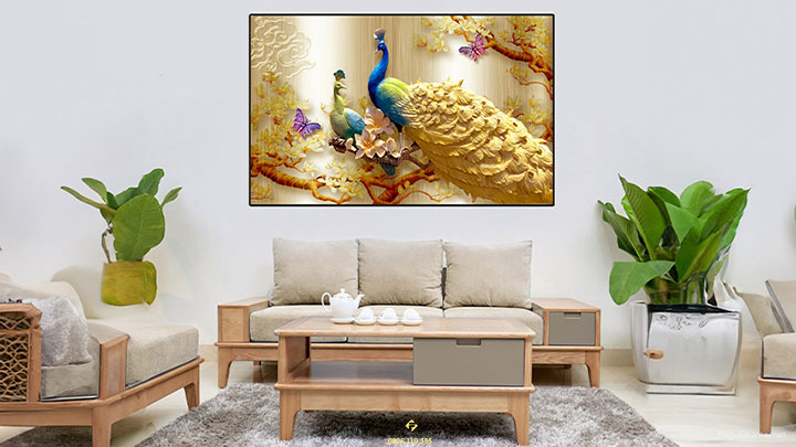 nội thất phòng khách mệnh kim