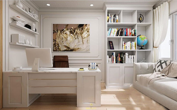 nội thất phòng làm việc mệnh kim