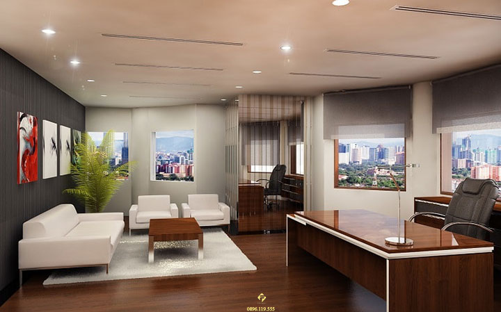 nội thất phòng làm việc mệnh kim