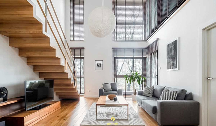 kệ tivi dưới cầu thang