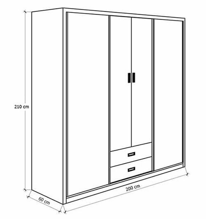 tiêu chuẩn chiều sâu của tủ áo gỗ công nghiệp