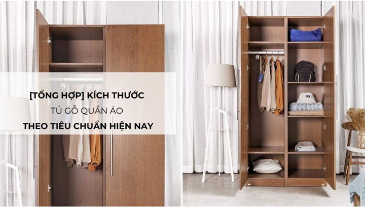 tiêu chuẩn kích thước tủ áo gỗ công nghiệp