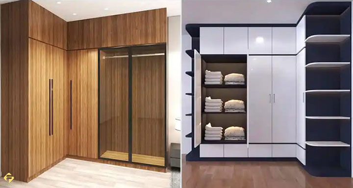 kích thước tủ áo chữ L