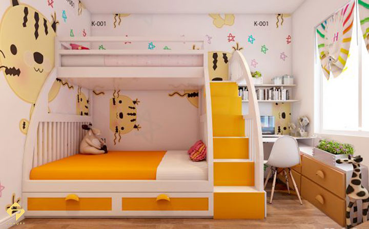 Thiết kế phòng học cho hai bé trở lên