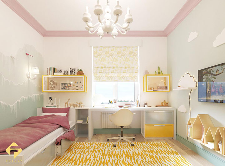 nội thất phòng học bé gái