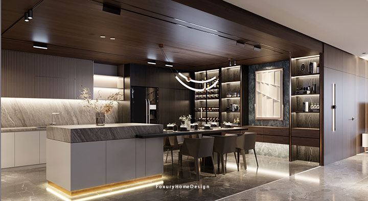 nội thất bếp phong cách luxury