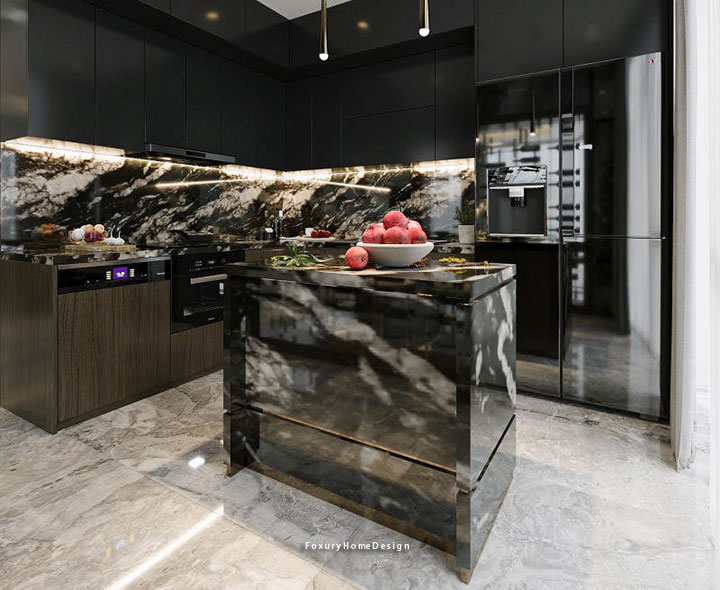 nội thất bếp phong cách luxury