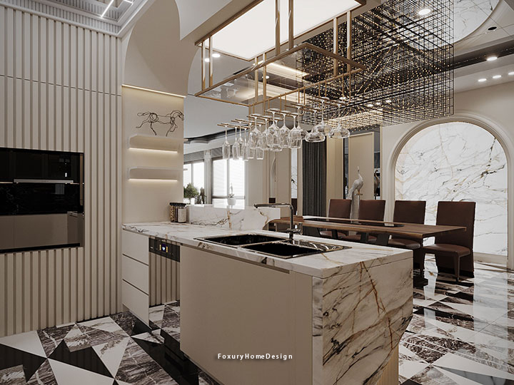 nội thất bếp phong cách luxury