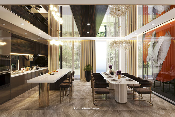 nội thất bếp phong cách luxury