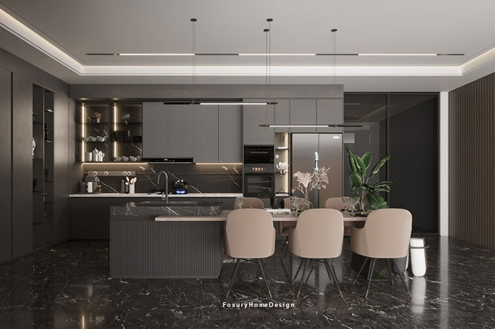 nội thất bếp phong cách luxury